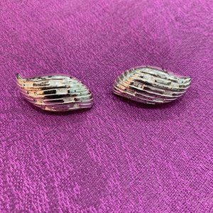 Napier silver tone earrings, look like 1 inch angel wings